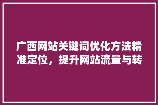 广西网站关键词优化方法精准定位，提升网站流量与转化率_广西网站关键词优化方法