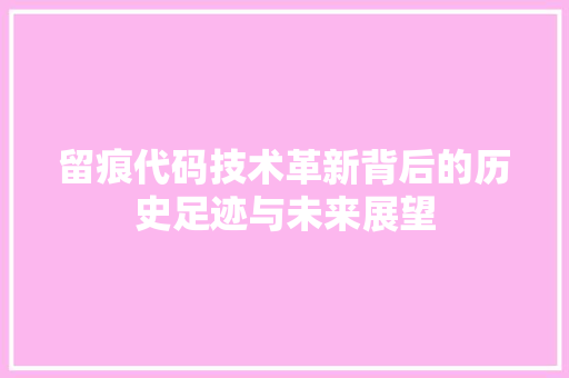 留痕代码技术革新背后的历史足迹与未来展望  第1张