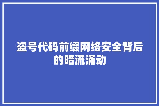 盗号代码前缀网络安全背后的暗流涌动  第1张