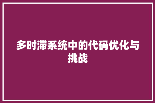 多时滞系统中的代码优化与挑战