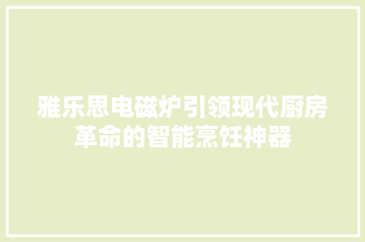 雅乐思电磁炉引领现代厨房革命的智能烹饪神器