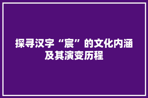 探寻汉字“宸”的文化内涵及其演变历程  第1张