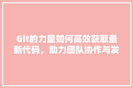 Git的力量如何高效获取最新代码，助力团队协作与发展