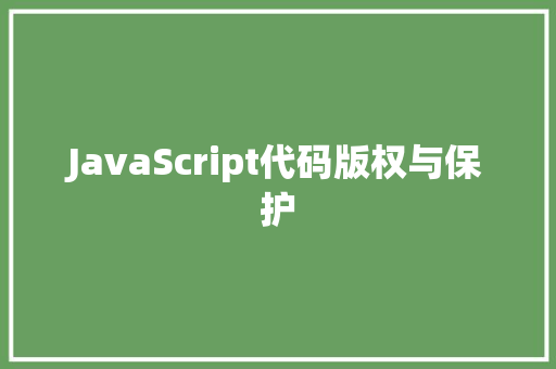 JavaScript代码版权与保护