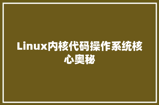 Linux内核代码操作系统核心奥秘