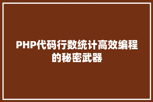 PHP代码行数统计高效编程的秘密武器