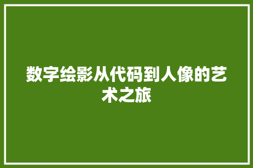 数字绘影从代码到人像的艺术之旅