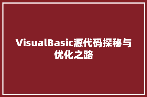 VisualBasic源代码探秘与优化之路