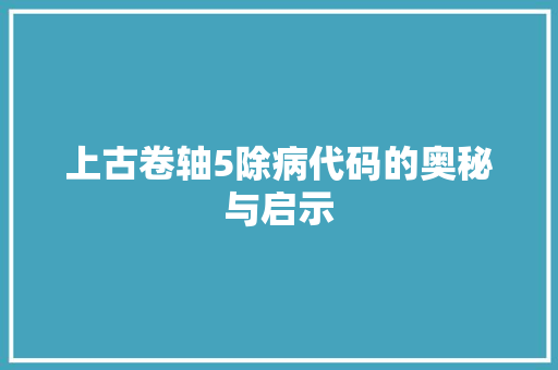 上古卷轴5除病代码的奥秘与启示