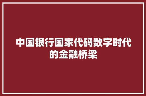 中国银行国家代码数字时代的金融桥梁