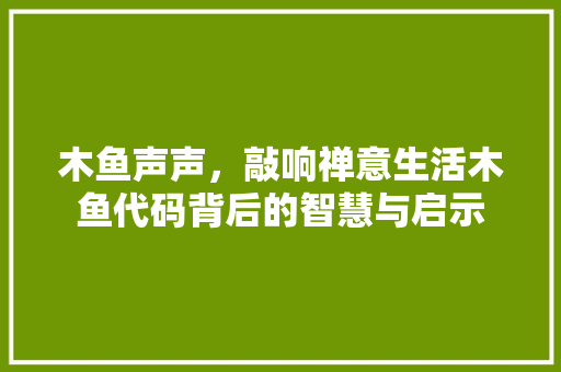 木鱼声声，敲响禅意生活木鱼代码背后的智慧与启示  第1张
