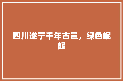 四川遂宁千年古邑，绿色崛起