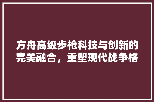 方舟高级步枪科技与创新的完美融合，重塑现代战争格局  第1张