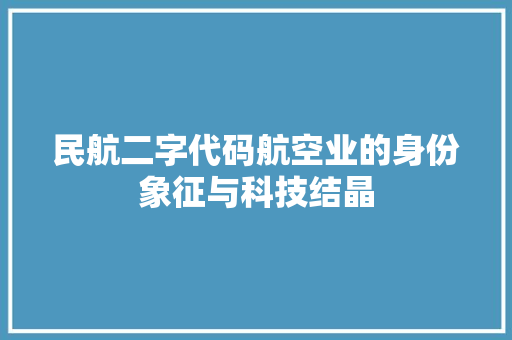 民航二字代码航空业的身份象征与科技结晶