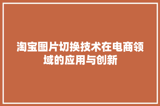淘宝图片切换技术在电商领域的应用与创新