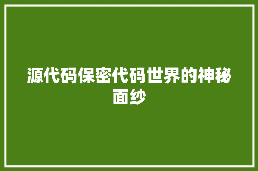 源代码保密代码世界的神秘面纱